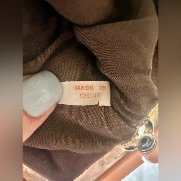 ***SOLD*** Vintage Asian Inspired Silk Clutch & Matching Coin Purse Tortoise - Picture 7 of 9